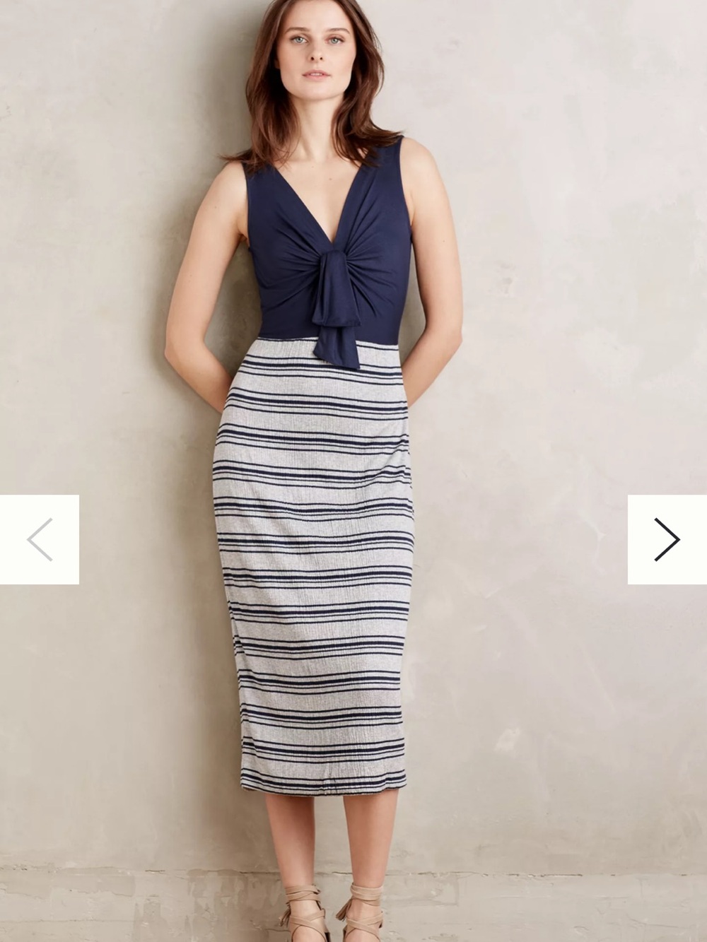 Anthro Amadi Deryn Tie-Front Midi Dress